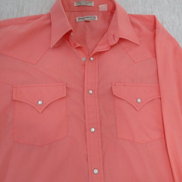 Shelpers Women's‎ Salmon pink long sleeve button down shirt, Size XL - Picture 7 of 9
